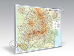 Romania, harta inramata, fizica-geografica